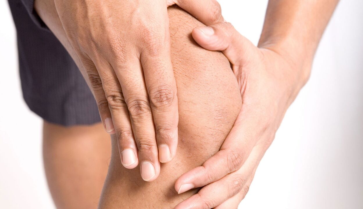 Pain in the knee joint in arthritis and arthrosis