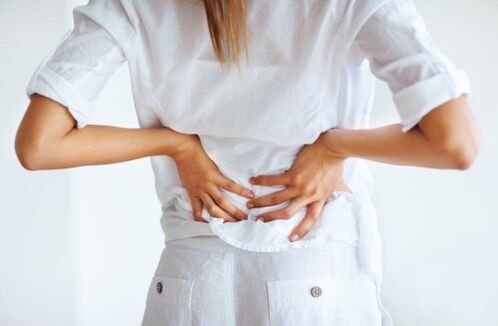 Lower back pain in a woman